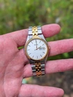 SEIKO 7N43-9048 Two-Tone Quartz Analog Men's Watch Sz. 7" New Battery