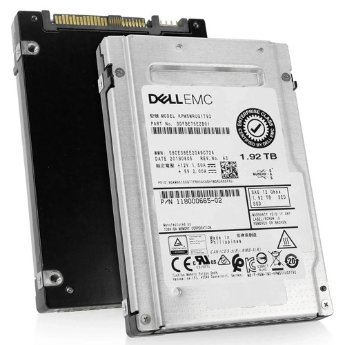 Dell EMC 1.92TB SAS 12Gbps SSD KIOXIA PM5 KPM5WRUG1T92 SDFBE75EZB01 SED