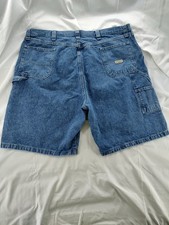 Wrangler Shorts Men 44 Reg Carpenter Blue Jean Denim Utility Hammer Loop