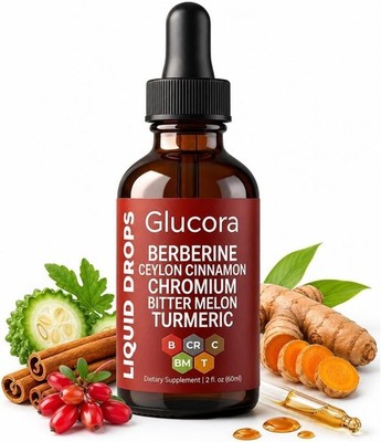 Glucora Berberina Liquida Gotas, Berberine Drops with Ceylon Cinnamon, Bitter Me