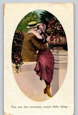 Postccard Romantic Couple Hugging  You Are The Sweetest Cutest Little Thing 