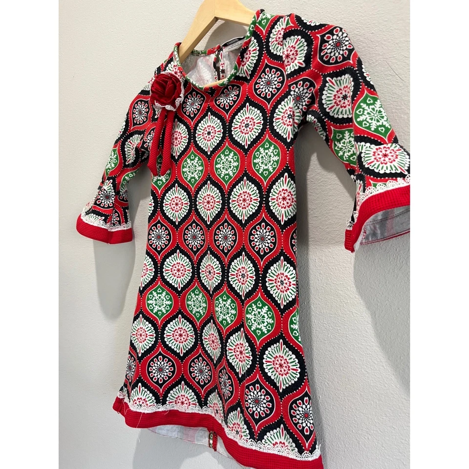 Vestido Boutique Contando Margaritas Niñas Navidad Vacaciones Estampado Manga Campana Talla 8 Foto 2 de 4