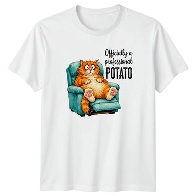 Offiziell ein Profi Kartoffel T-Shirt lustig Katze Geburtstag Geschenk für Sie und Ihn