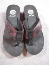 Yellow Box SandalsWomens Size 7 Platform Flip Flops Leopard Print Black R