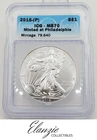 2015(P) American Silver Eagle ICG MS70, Mintage 79,640, Tone spots on reverse