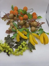 Vintage Sears Plastic Felt Fruit Made In Hong Kong Lot Of 14