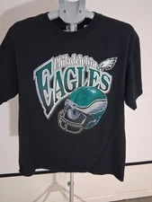 Vintage Logo Athletic  Philadelphia Eagles Large  Black Shirt 90s NFL