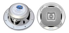 New Lanzar AQ6CXS Pair 400 Watts 6.5'' 2-Way Marine Speakers Silver Color Pair