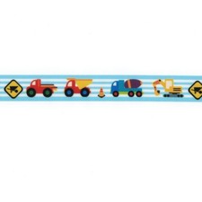 Construction Equipment Trucks Machinery CARTOON 7/8" Grosgrain Ribbon by yard