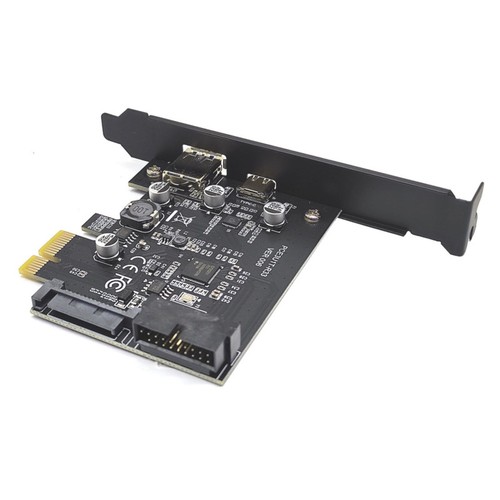 PCI-E 1X to USB3.2 Gen1 5Gbps 2 Ports Type C Type A Expansion Card W/ 19PIN Slot - Picture 5 of 9