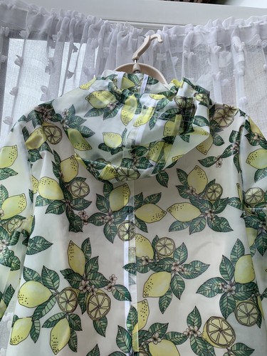 CLEAR TRANSPARENT LEMON PRINT HOODED MAC / MACK / RAIN COAT SZ 10 FESTIVAL BNWT - Picture 8 of 11
