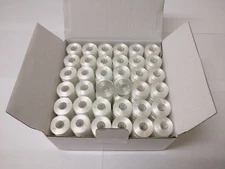 Prewound Bobbins,Size A, Class 15, 15J, SA156, Plastic Sided,144pcs, 60S/2 white