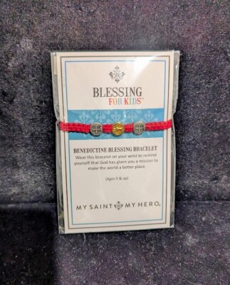 Benedictine Blessing Bracelet for kids My Saint My Hero Red