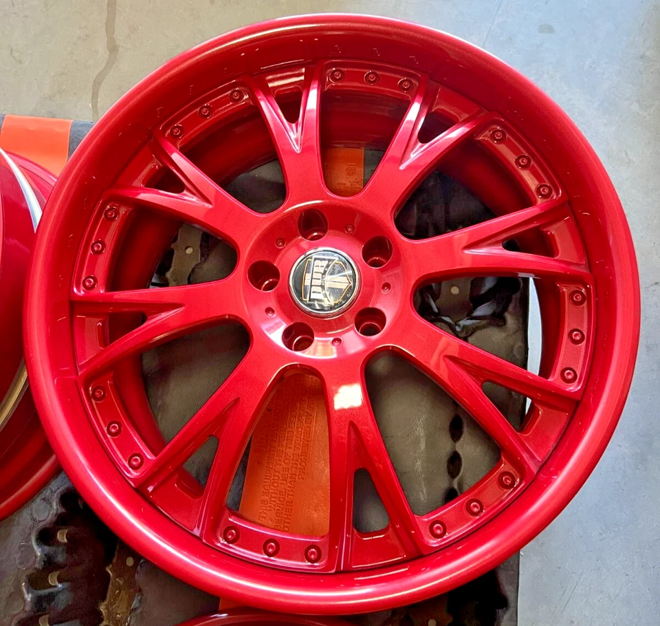 DUB FORMULA Triple Red Custom Finish 20x9.5 +40 & 20x10.5 +20 5x114 Set of 4 - Image 4 of 4