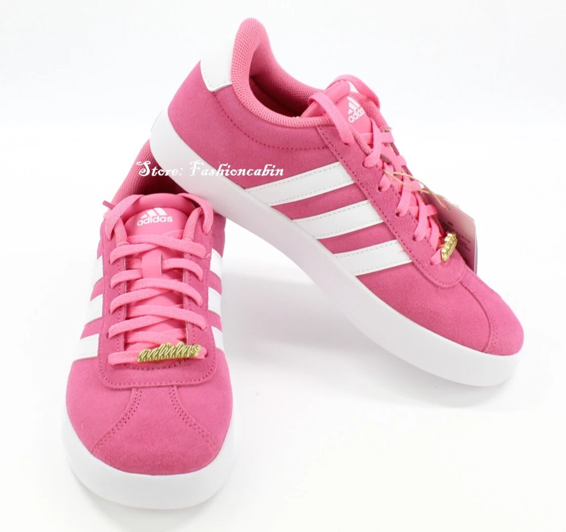 NEW Adidas VL Court 3.0 Sneaker-Pink/ White– Girls' Casual Shoe- Big Kids' 5