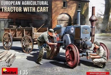 MINIART 38055 1/35 SCALE European Agricultural Tractor with Cart Model Kit