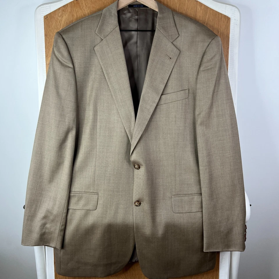 Joseph Abboud Suit Mens 42XL Brown 2 Button Loro Piana Super 120s Wool 36x31 - Image 2 of 4