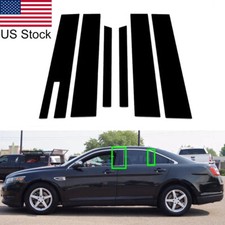 For 10-19 Ford Taurus Wkeypad 6pcs Glossy Black Pillar Posts Window Cover Trim