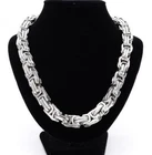 355g Heavy Stainless steel Large Big Byzantine Chain Necklace 15mm 24'' Cool Men