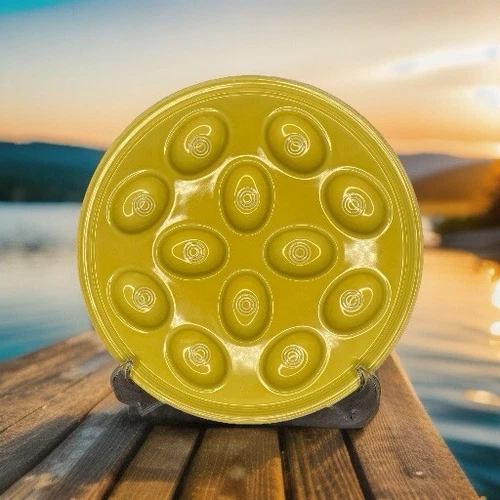 Fiestaware Sunflower Egg Tray Fiesta Yellow Deviled Egg Serving Plate