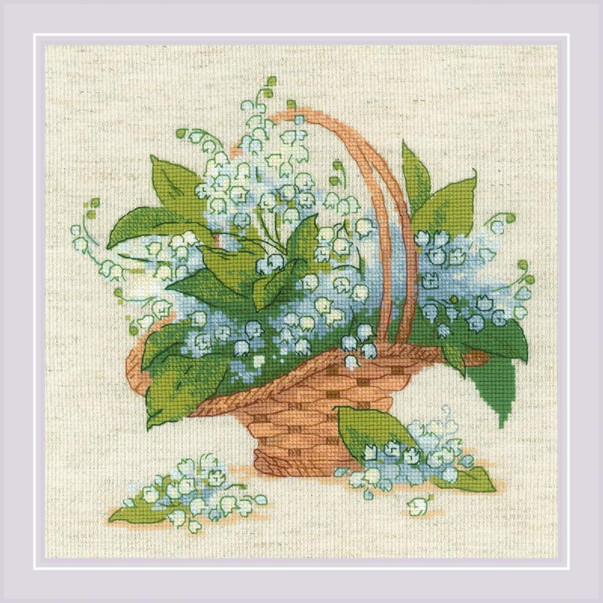 Riolis counted cross stitch kit ""Forest Lily of the Valley"", 25x25cm, DIY