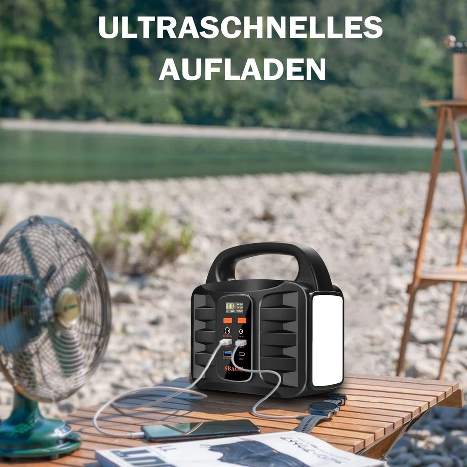 Tragbare Powerstation 99Wh, 150W Solargenerator Akku mit AC/Auto Zigärettenän... - Bild 3 von 4