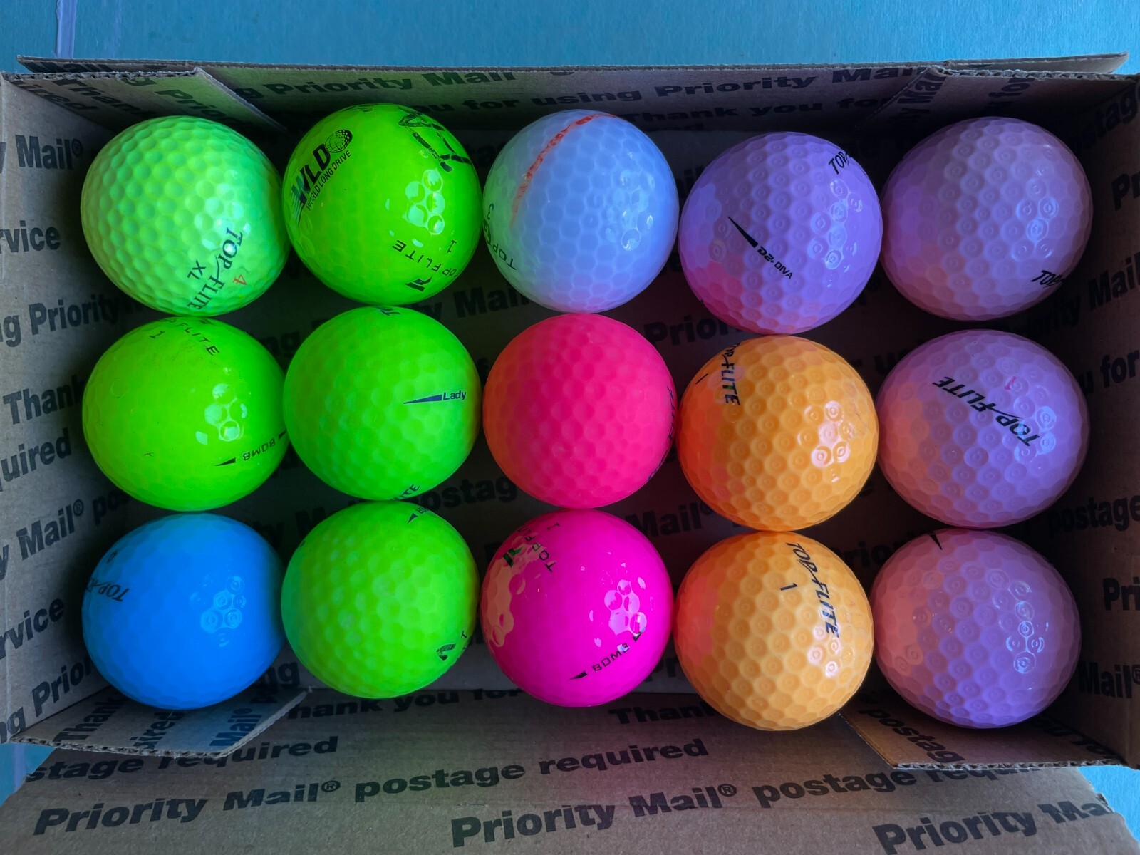 48 (4 Dozen) TOP FLITE assorted colored used golf balls Quality AAAAA