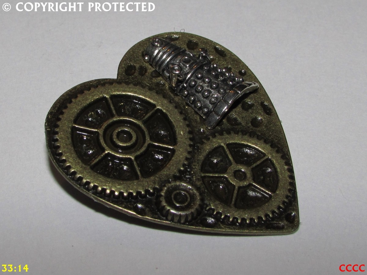 Steampunk-Brosche, Anstecknadel, Zahnrad-Schädel