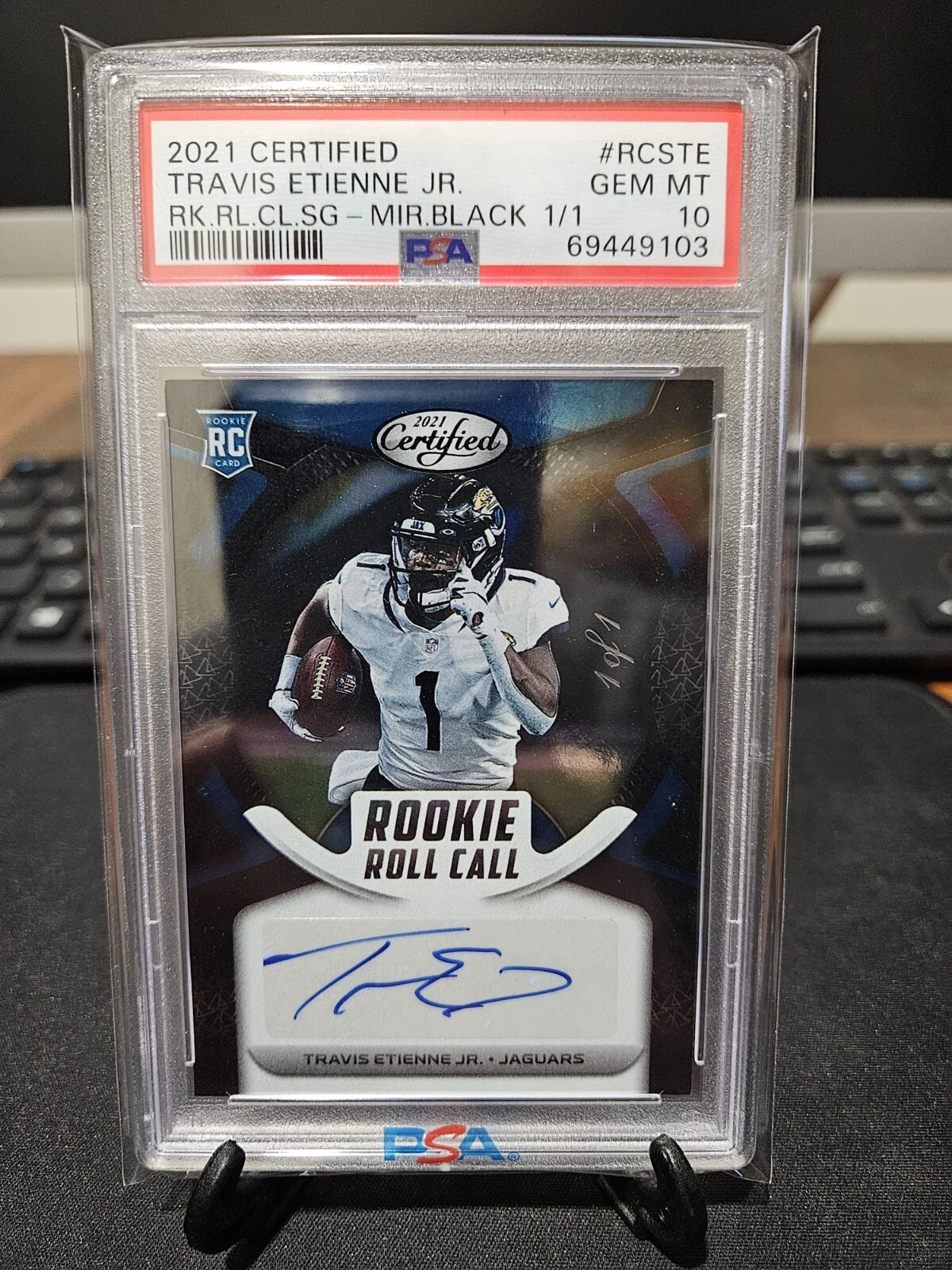 Travis Etienne Panini Certified Rookie Roll Call Signatures #RCSTE Mirror Black 1/1