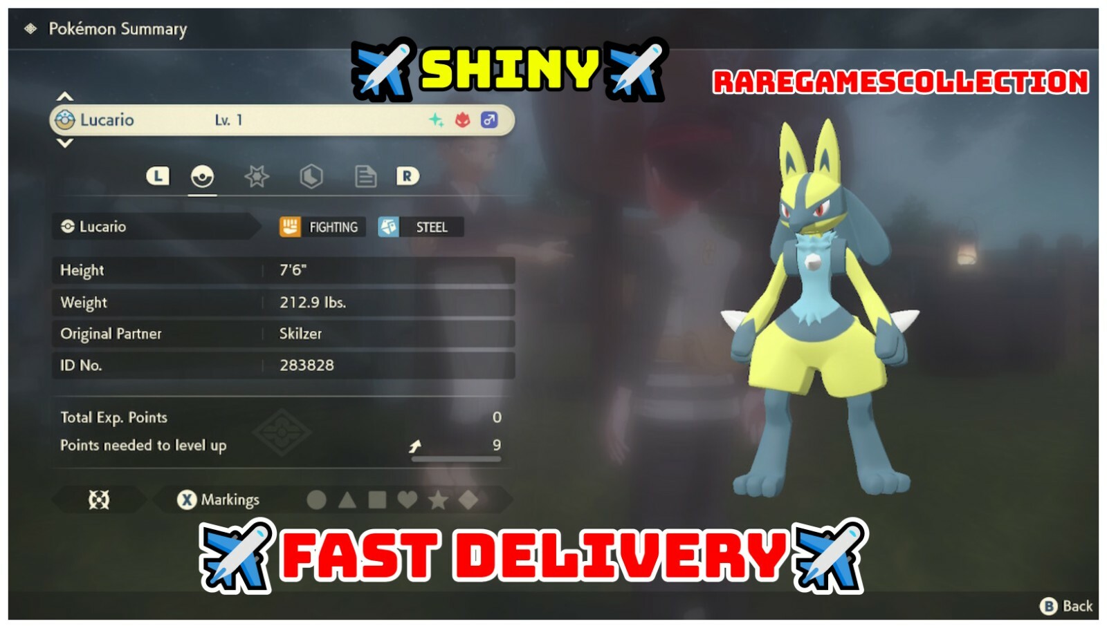 Pokemon Legends: Arceus Shiny Alpha Lucario Max Effort Levels 6IV-EV T –  Pokemon4Ever