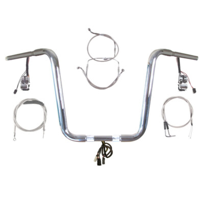 1 1/4'' Chrome 14'' Prewired Narrow Bar Kit 2007 Harley Road Glide No Cruise