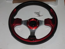 10L0L 12.5 inch Golf Cart Steering Wheel For EZGO Yamaha Club CAR Red Black