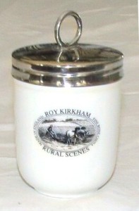 Roy Kirkham Egg Coddler Rural Scenes 4.1/2 inches Bone China England