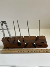 Vintage Nutcracker Tools With Wooden “NUTS” Holder