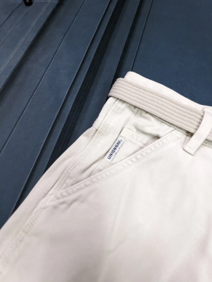 Pantalones Cortos Vintage Y2k UNIONBAY Caqui Pantalones Cortos con Cinturón Etiquetas Sin Usar Talla 0 XS Foto 4 de 4