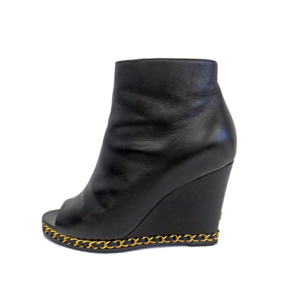 CHANEL short boots Cocomark chain 35C G27782 equivalent women's shoes