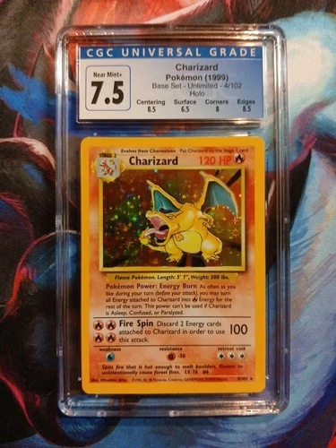 Charizard 004/102 Base Set Holo CGC 7.5 Near Mint