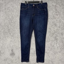 Seven7 Tummyless High Rise Skinny Jeans Womens 12 Blue Dark Wash Stretch Denim