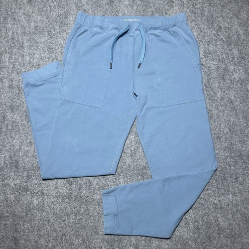 Mack Weldon Ace Joggers Men Medium Sweatpants Blue Cotton Stretch Drawstring