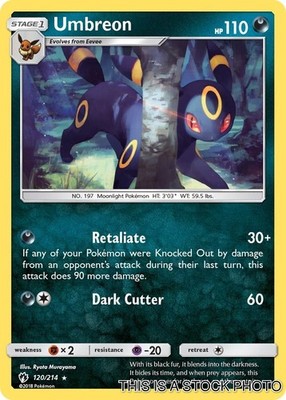 Umbreon 120/214 SM - Lost Thunder Pokemon Reverse Holofoil MP