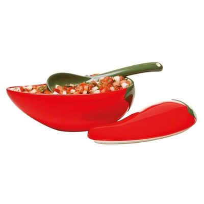 Prepworks By Progressive Red Chili Pepper Shaped Salsa Bowl W/Spoon