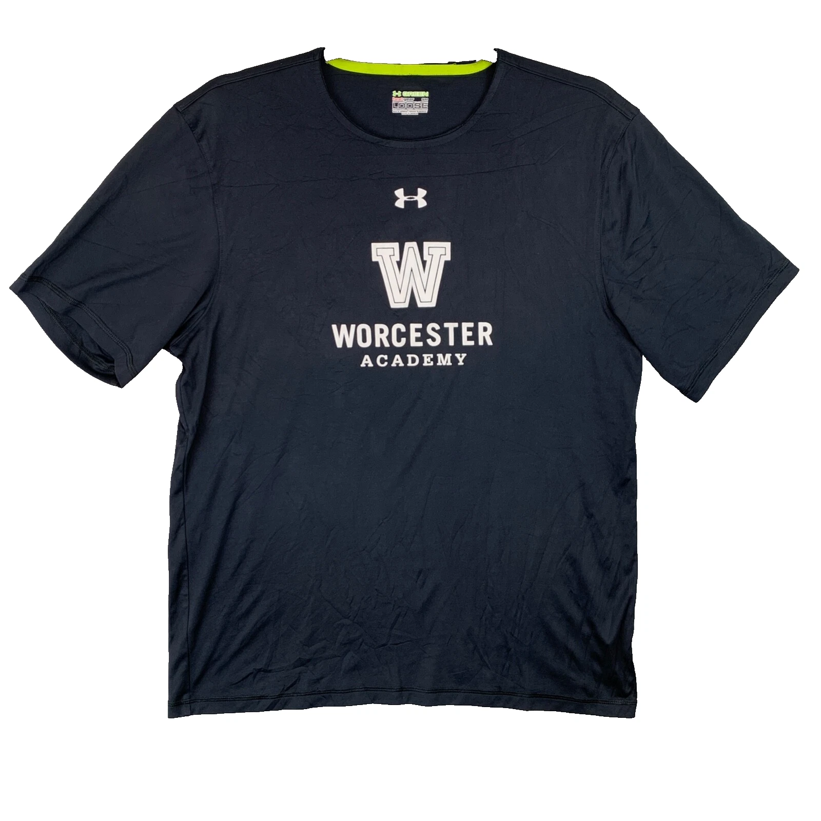 Under Armour Worcester Black HeatGear Loose Fit T Shirt Tee Size Men's Small S
