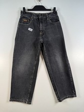 Mecca Kids Boys Straight Leg Dark Wash Whiskers Carpenter Jeans Black Sz 8 13x22