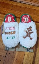Dearfoams Shearling Holiday Slippers "Official Cookie Tester" BNWT Small 5/6