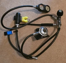 US Divers Aqua Lung Calypso VI 6 Regulator & Depth Pressure Gauge Untested Parts