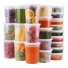 Deli Containers with Lids 48 Sets- Disposable Soup Containers 8oz, 16oz, 32oz...