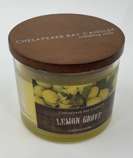 Chesapeake Bay Candle Yellow “Lemon Grove” Glass Jar & Wood Lid 9.5oz NEW HTF