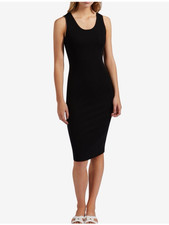 Avec Les Filles Black Sleeveless Knit Sweater Dress L Large NEW