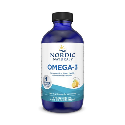 Nordic Naturals Omega-3 Fish Oil Liquid EPA DHA Heart Health Lemon 8 fl oz 