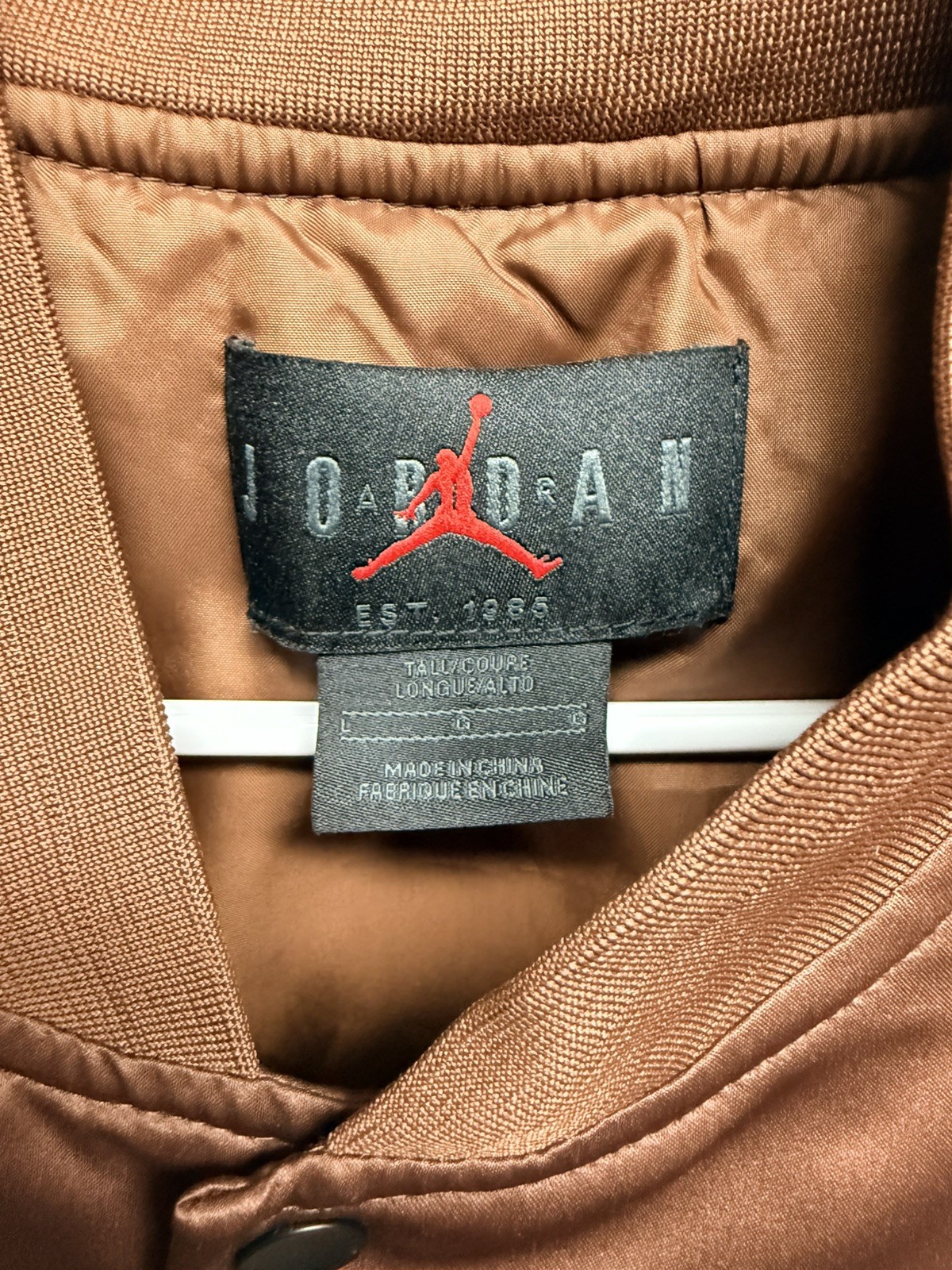 Air Jordan Zion Williamson Bomber Varsity Brown Jacket DV5633-244 Mens Large  thumbnail 12